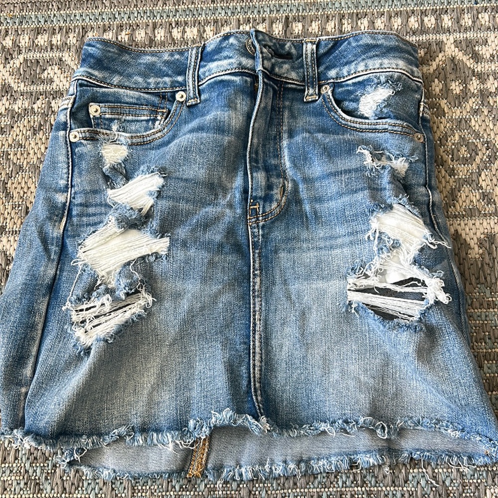 american eagle jean skirt